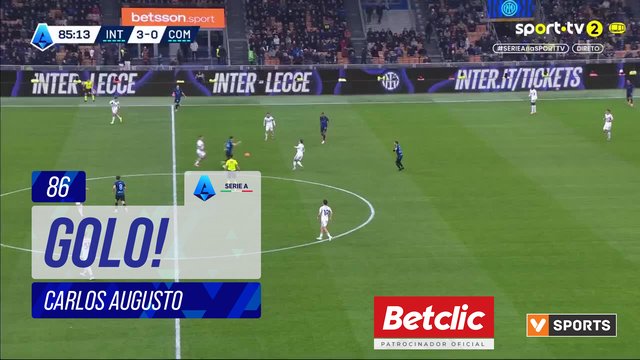 GOLO! Internazionale, Carlos Augusto aos 86', Internazionale 4-0 Como