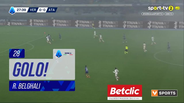 GOLO! Verona, R. Belghali aos 28', Verona 1-0 Atalanta