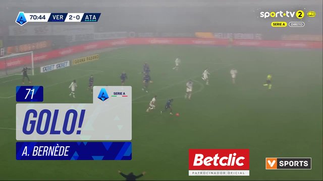 GOLO! Verona, A. Bernède aos 71', Verona 3-0 Atalanta