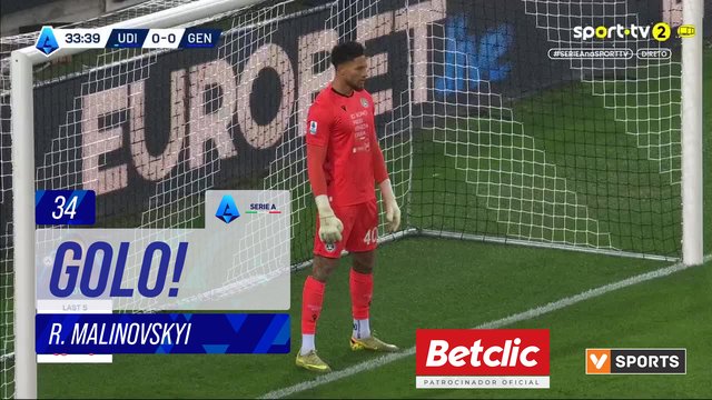 GOLO! Genoa, R. Malinovskyi aos 34', Udinese 0-1 Genoa