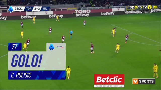 GOLO! Milan, C. Pulisic aos 77', Torino 2-3 Milan