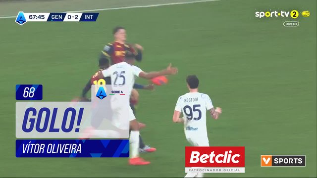 GOLO! Genoa, Vítor Oliveira aos 68', Genoa 1-2 Internazionale