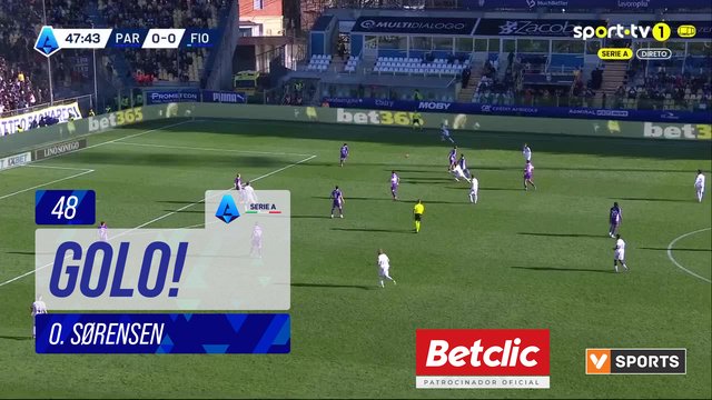 GOLO! Parma, O. Sørensen aos 48', Parma 1-0 Fiorentina