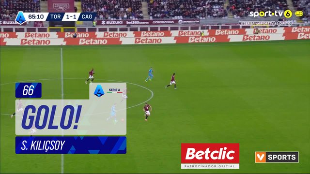 GOLO! Cagliari, S. Kılıçsoy aos 66', Torino 1-2 Cagliari
