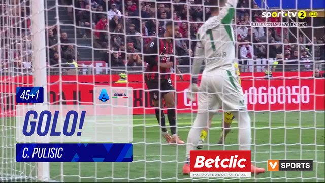 GOLO! Milan, C. Pulisic aos 45'+1', Milan 1-0 Verona