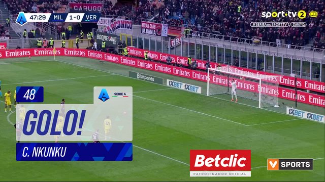 GOLO! Milan, C. Nkunku aos 48', Milan 2-0 Verona