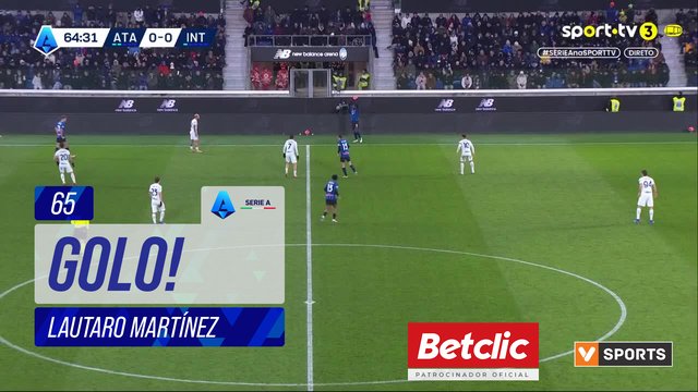 GOLO! Internazionale, Lautaro Martínez aos 65', Atalanta 0-1 Internazionale