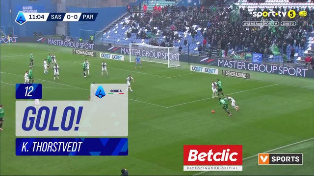 GOLO! Sassuolo, K. Thorstvedt aos 12', Sassuolo 1-0 Parma