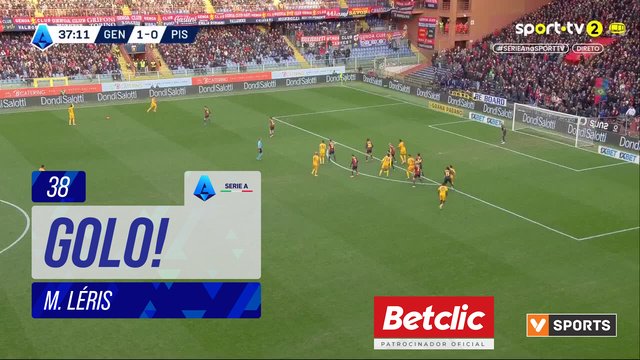 GOLO! Pisa, M. Léris aos 38', Genoa 1-1 Pisa
