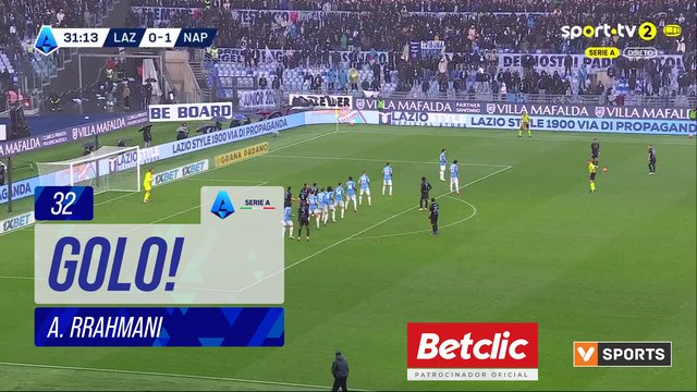 GOLO! Napoli, A. Rrahmani aos 32', Lazio 0-2 Napoli
