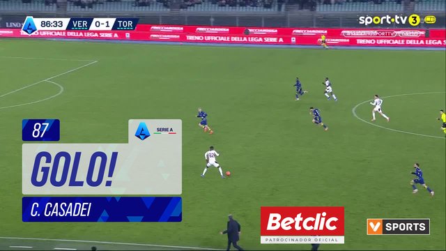GOLO! Torino, C. Casadei aos 87', Verona 0-2 Torino