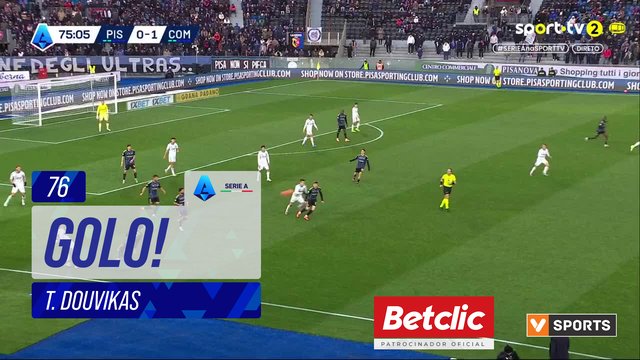 GOLO! Como, T. Douvikas aos 76', Pisa 0-2 Como