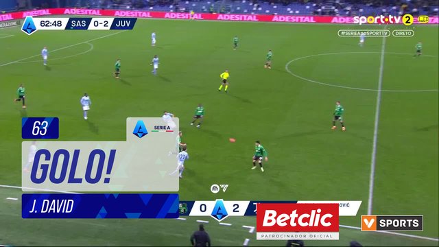 GOLO! Juventus, J. David aos 63', Sassuolo 0-3 Juventus