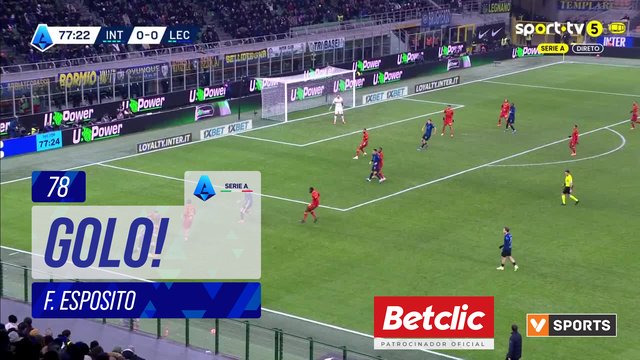 GOLO! Internazionale, F. Esposito aos 78', Internazionale 1-0 Lecce