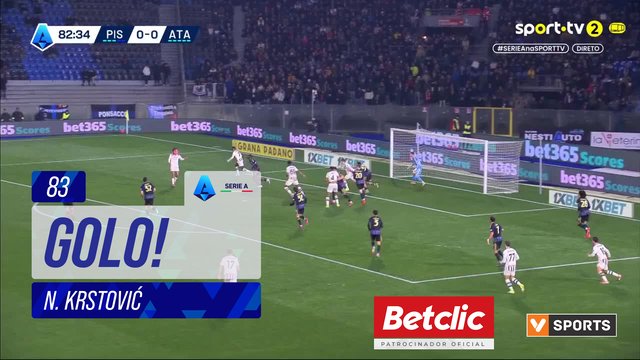 GOLO! Atalanta, N. Krstović aos 83', Pisa 0-1 Atalanta
