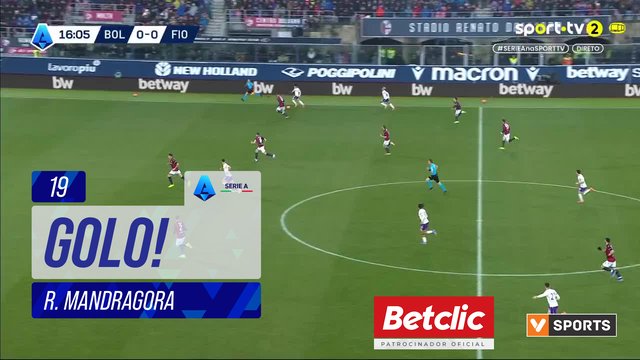 GOLO! Fiorentina, R. Mandragora aos 19', Bologna 0-1 Fiorentina