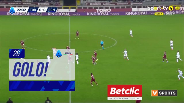 Serie A (21ª Jornada): Resumo Torino 0-2 Roma