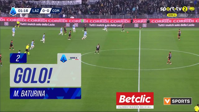 GOLO! Como, M. Baturina aos 2', Lazio 0-1 Como