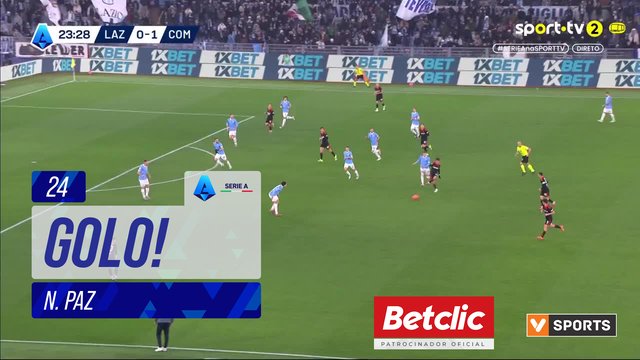 GOLO! Como, N. Paz aos 24', Lazio 0-2 Como