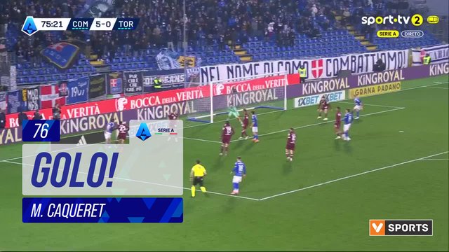 GOLO! Como, M. Caqueret aos 76', Como 6-0 Torino