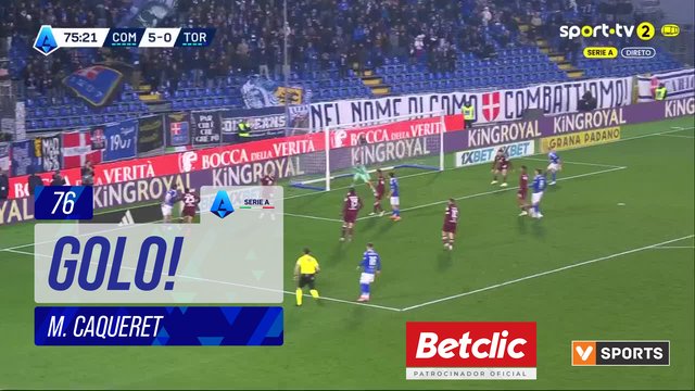 GOLO! Como, M. Caqueret aos 76', Como 6-0 Torino