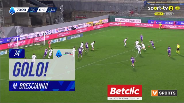 GOLO! Fiorentina, M. Brescianini aos 74', Fiorentina 1-2 Cagliari