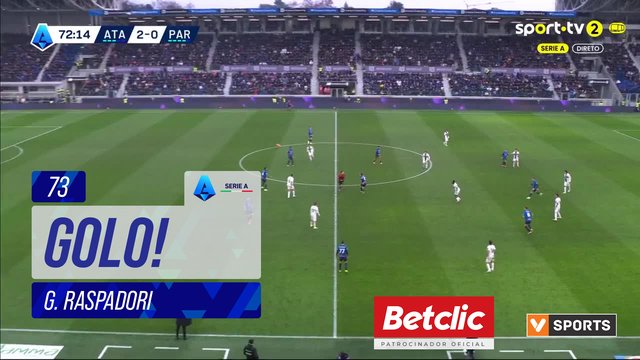 GOLO! Atalanta, G. Raspadori aos 73', Atalanta 3-0 Parma