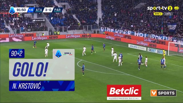 GOLO! Atalanta, N. Krstović aos 90'+2', Atalanta 4-0 Parma