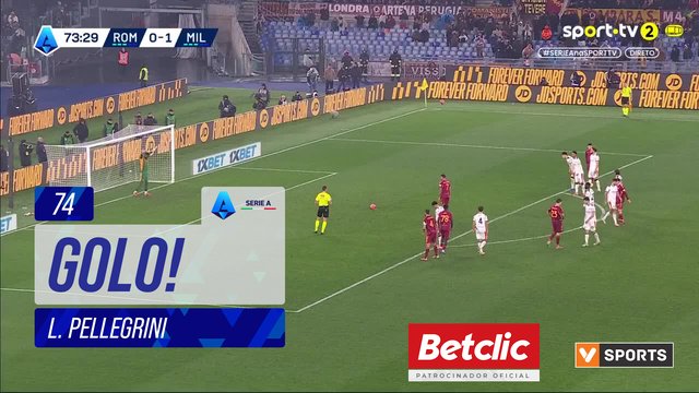 GOLO! Roma, L. Pellegrini aos 74', Roma 1-1 Milan