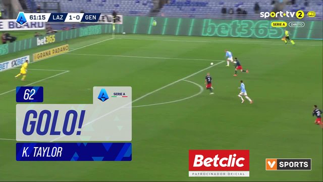 GOLO! Lazio, K. Taylor aos 62', Lazio 2-0 Genoa