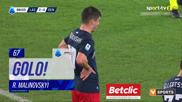 GOLO! Genoa, R. Malinovskyi aos 67', Lazio 2-1 Genoa