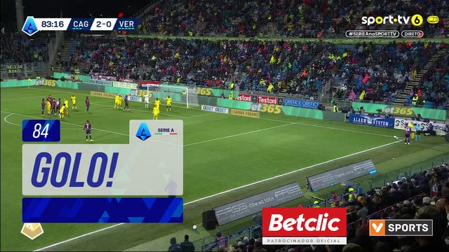 GOLO! Cagliari aos 84', Cagliari 3-0 Verona