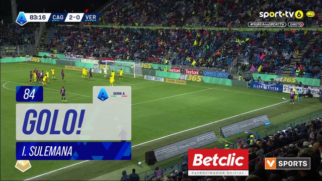 GOLO! Cagliari, I. Sulemana aos 84', Cagliari 3-0 Verona
