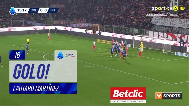 GOLO! Internazionale, Lautaro Martínez aos 16', Cremonese 0-1 Internazionale
