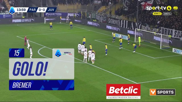 GOLO! Juventus, Bremer aos 15', Parma 0-1 Juventus