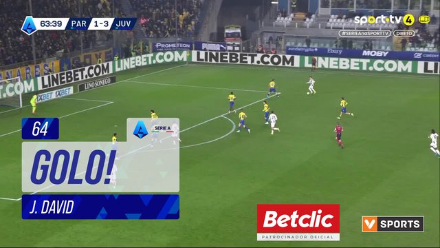 GOLO! Juventus, J. David aos 64', Parma 1-4 Juventus