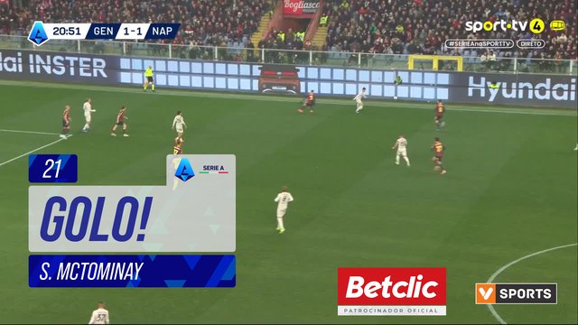 GOLO! Napoli, S. McTominay aos 21', Genoa 1-2 Napoli