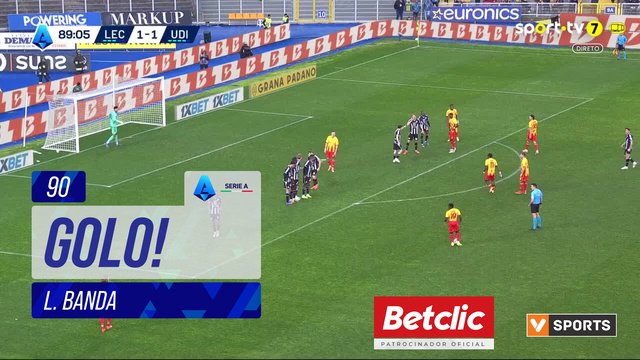 GOLO! Lecce, L. Banda aos 90', Lecce 2-1 Udinese