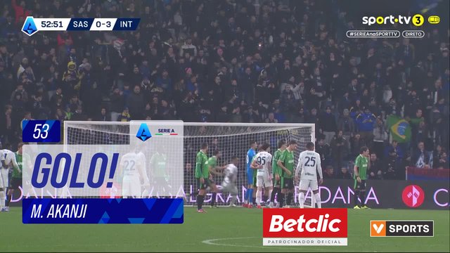 GOLO! Internazionale, M. Akanji aos 53', Sassuolo 0-4 Internazionale