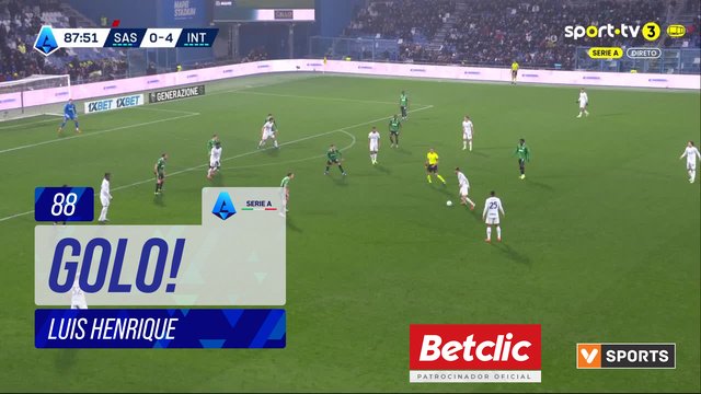GOLO! Internazionale, Luis Henrique aos 88', Sassuolo 0-5 Internazionale