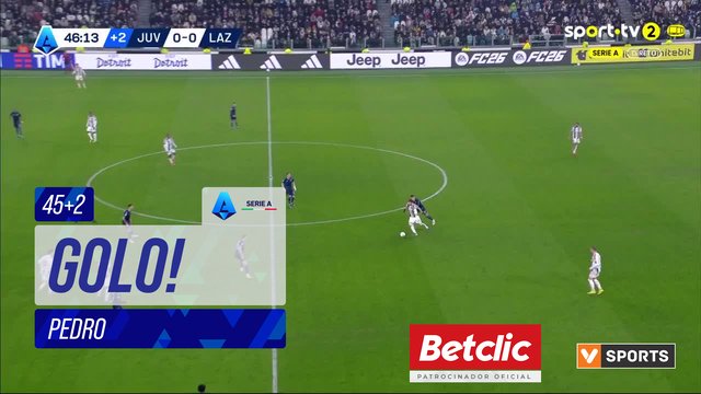 GOLO! Lazio, Pedro aos 45'+2', Juventus 0-1 Lazio