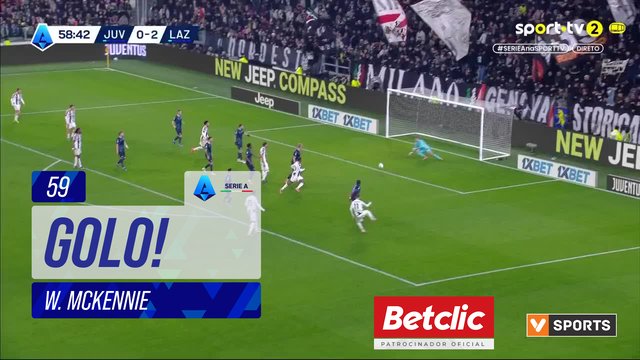 GOLO! Juventus, W. McKennie aos 59', Juventus 1-2 Lazio