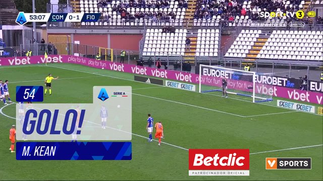 GOLO! Fiorentina, M. Kean aos 54', Como 0-2 Fiorentina