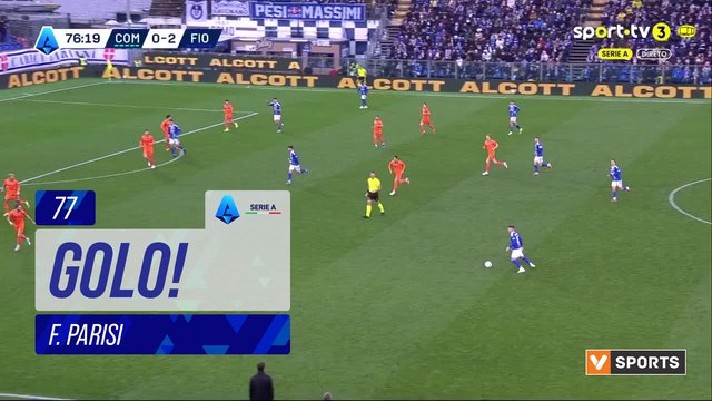 GOLO! Como, F. Parisi (p.b.) aos 77', Como 1-2 Fiorentina