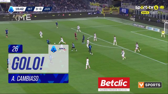 GOLO! Juventus, A. Cambiaso aos 26', Internazionale 1-1 Juventus