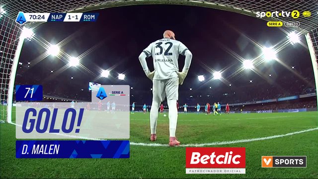 GOLO! Roma, D. Malen aos 71', Napoli 1-2 Roma