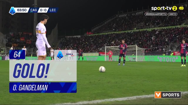 GOLO! Lecce, O. Gandelman aos 64', Cagliari 0-1 Lecce