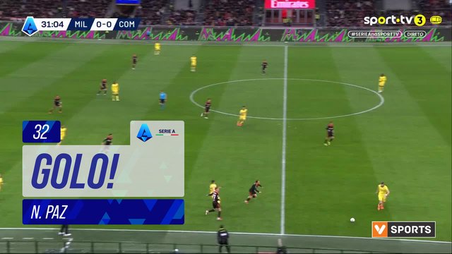 GOLO! Como, N. Paz aos 32', Milan 0-1 Como