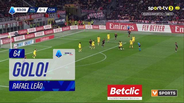 GOLO! Milan, Rafael Leão aos 64', Milan 1-1 Como