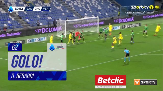 GOLO! Sassuolo, D. Berardi aos 62', Sassuolo 3-0 Verona